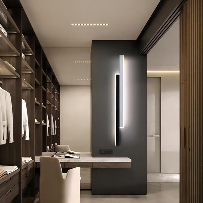 Aplică LED de perete 80 cm, 22 W, 1100 lm, 3 culori, negru/alb