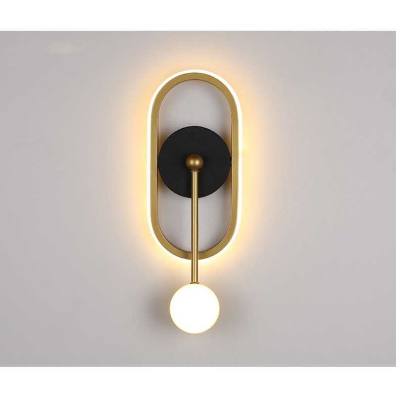 Aplică LED de perete neagră, 34 W, 25 x 12 x 5 cm, pentru interior