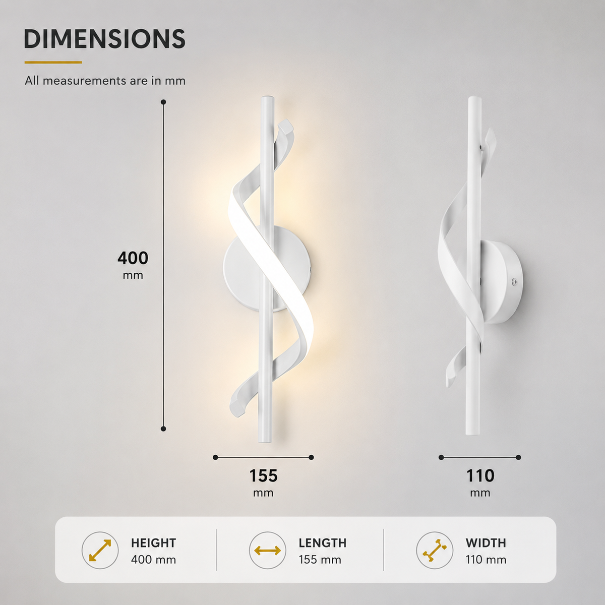 Plafonieră LED albă, 10 W, 1200 lm, 40 cm, metal și acril