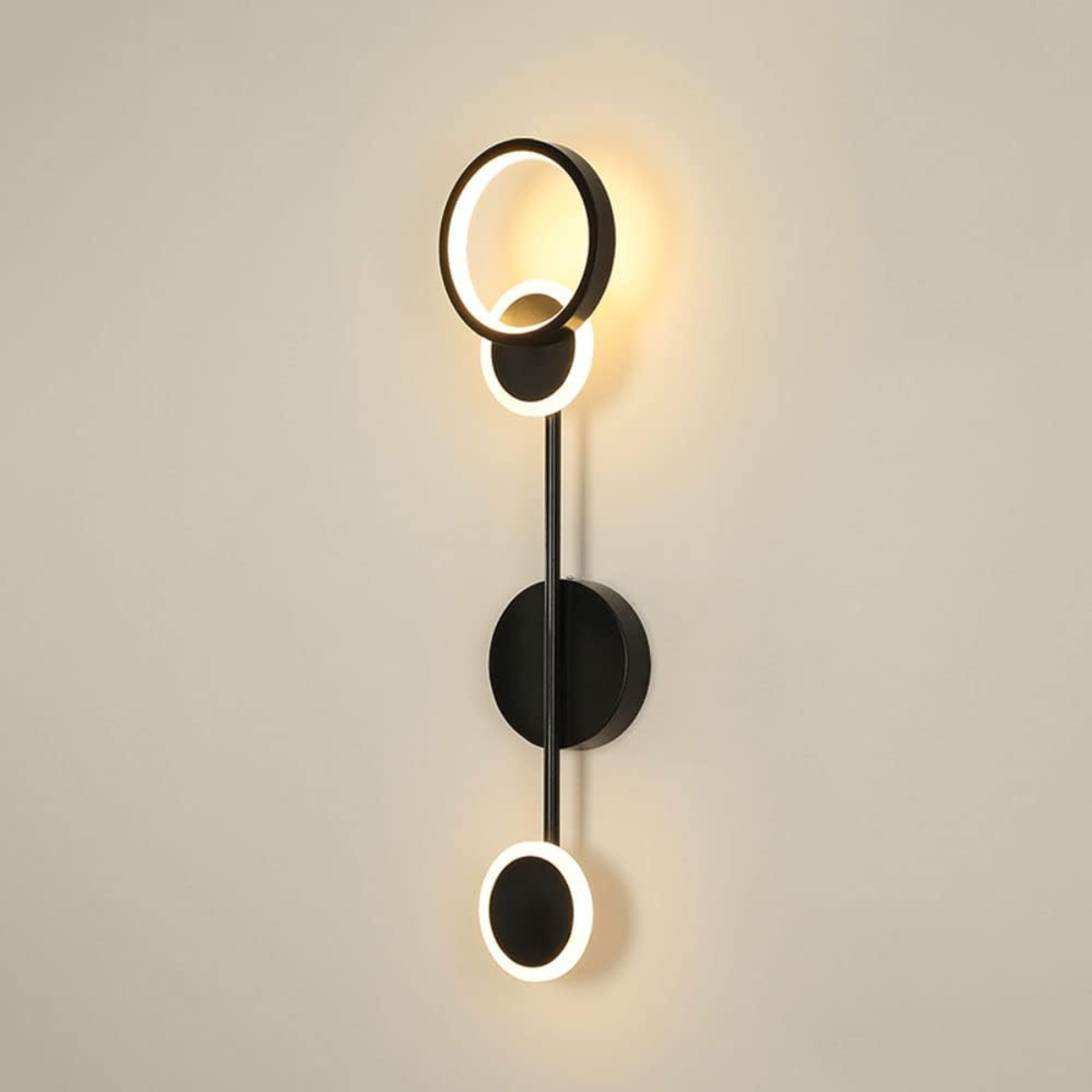 Aplică LED de perete neagră, 60 cm, 30 W, 3 temperaturi de culoare