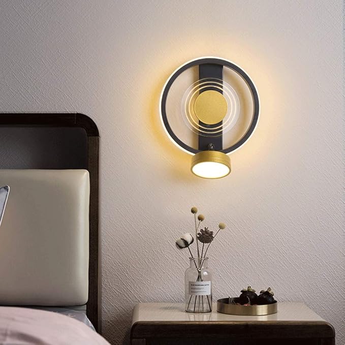 Aplică LED de perete neagră, 25 W, 1500 lm, 3 temperaturi de culoare
