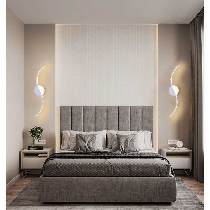 Aplică LED albă, 51 cm, 3 culori de lumină, metal și acril