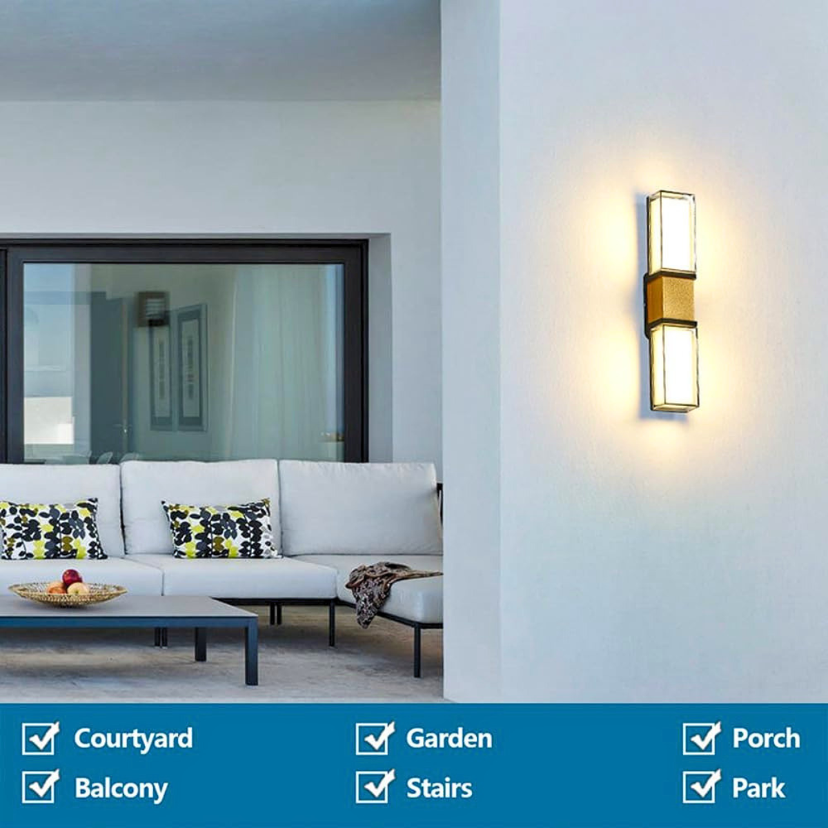 Aplică LED de exterior Ilight T, 12 W, 3000 K, 1200 lm, albă, 33 cm