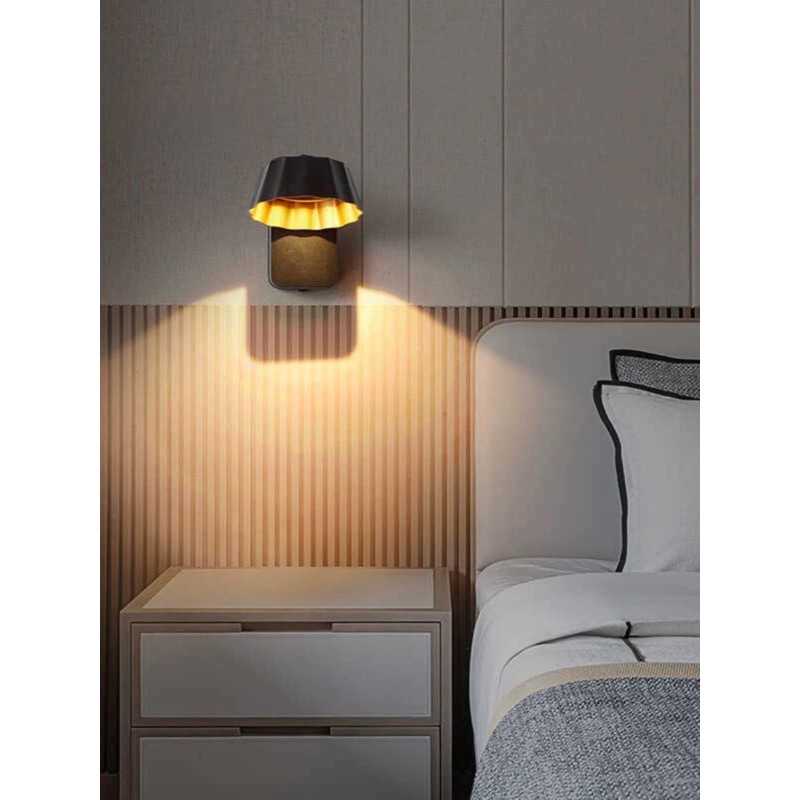 Aplică LED de exterior, 7 W, negru-auriu, 3 temperaturi de culoare