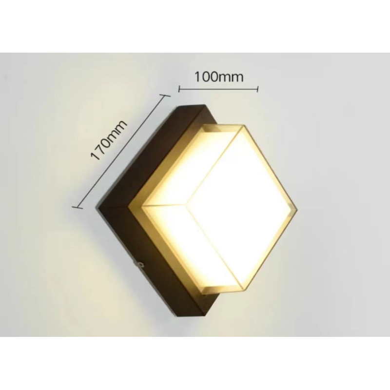 Aplică LED de exterior neagră, 12 W, IP65, 3 temperaturi de culoare