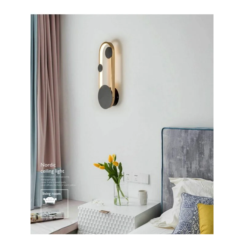 Aplică LED de perete neagră și aurie, 15 W, 3 culori, 40 cm