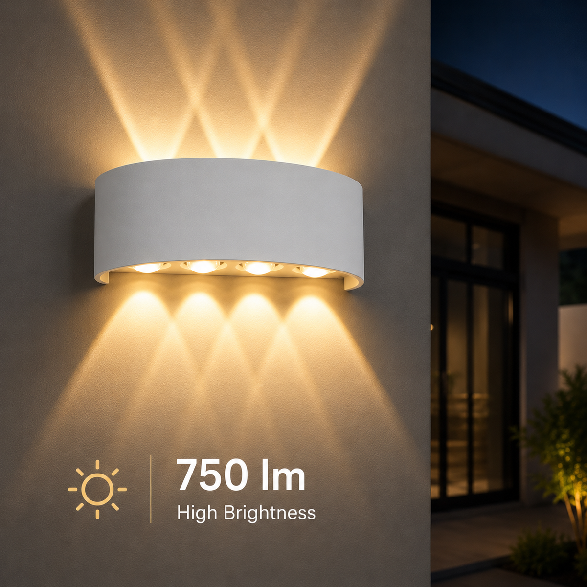 Aplică LED pentru exterior, 6 W, lumină caldă, albă