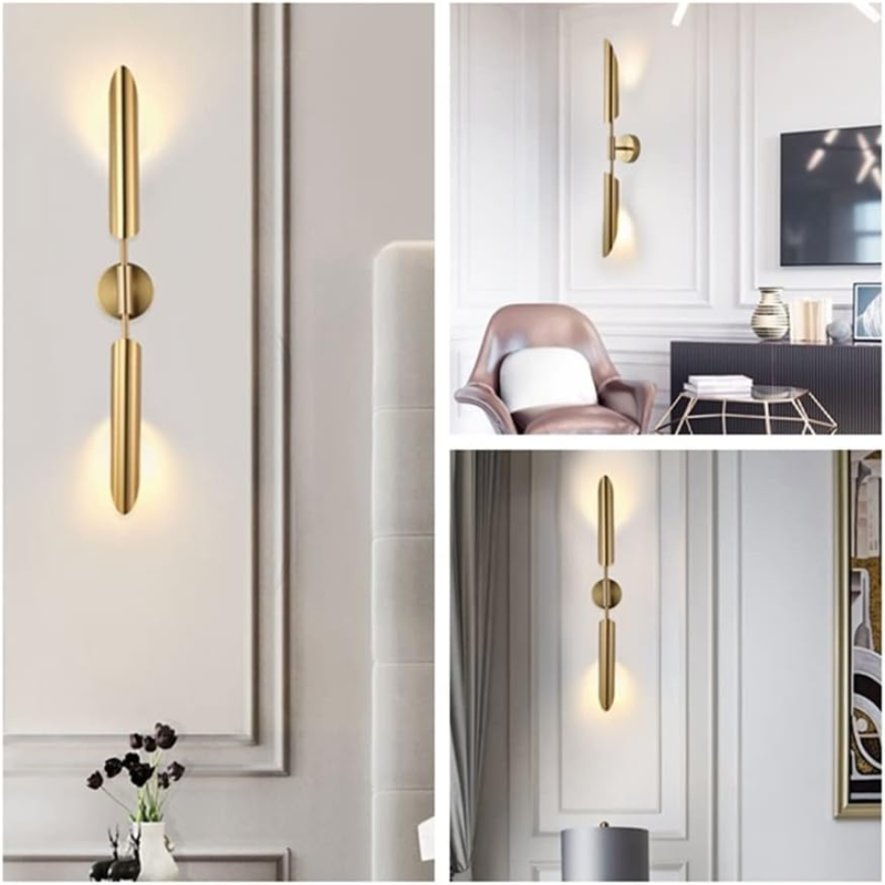 Aplică LED aurie de perete, 70 cm, 5 W, 3 culori de lumină