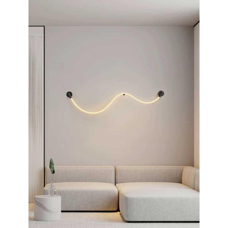 Aplică LED tubulară de perete, 18 W, 93 cm, albă, 3 culori de lumină