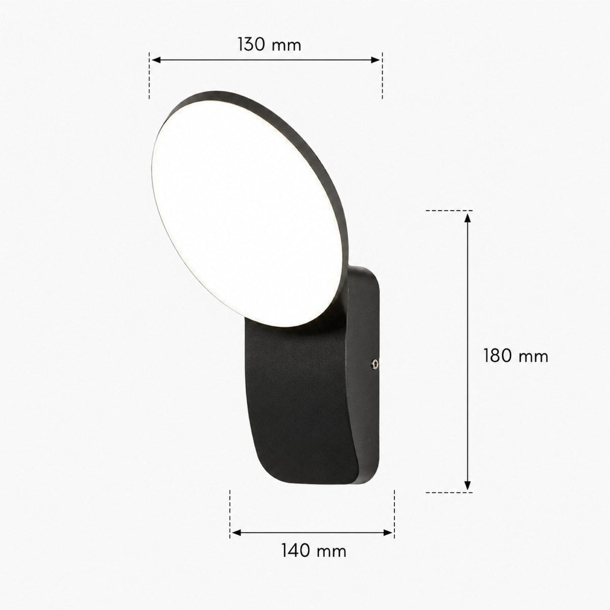 Aplică LED de exterior, neagră, 12 W, 3000 K, 1200 lm