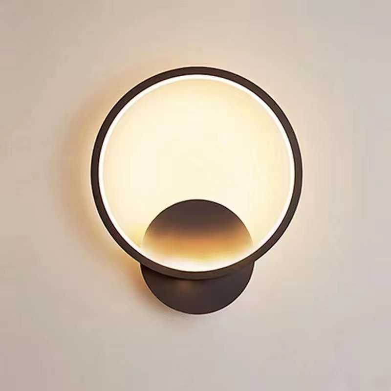 Aplică LED rotundă neagră, 22 W, 1300 lm, lumină albă rece