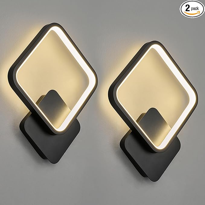 Plafonieră LED pătrată neagră, 26 W, 1500 lm, lumină rece, 24 x 24 cm