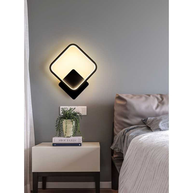 Plafonieră LED pătrată neagră, 26 W, 1500 lm, lumină rece, 24 x 24 cm