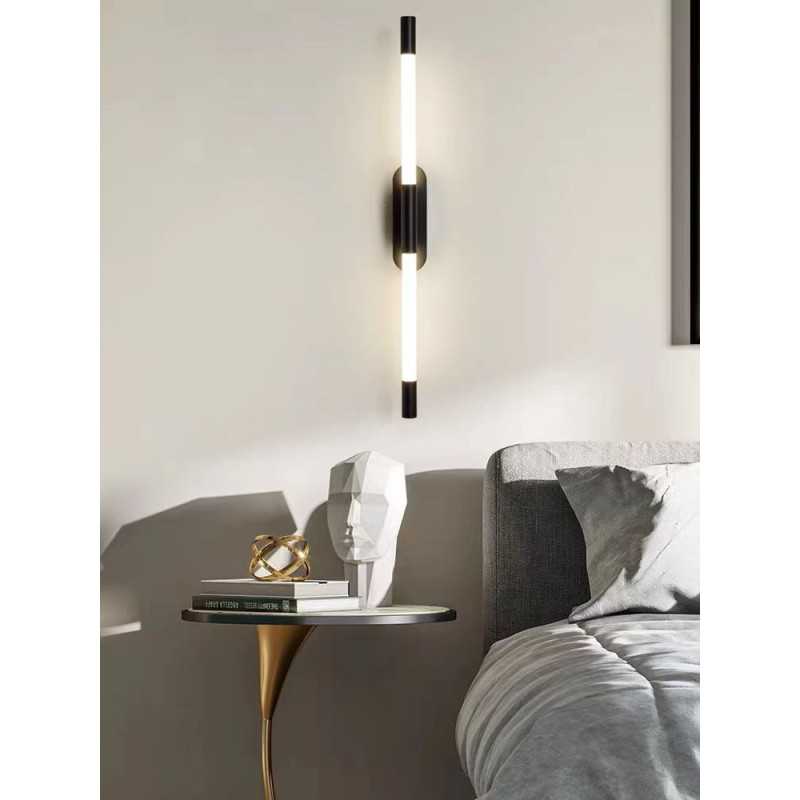 Aplică LED de perete, neagră, 16 W, 800 lm, 3 tonuri de lumină