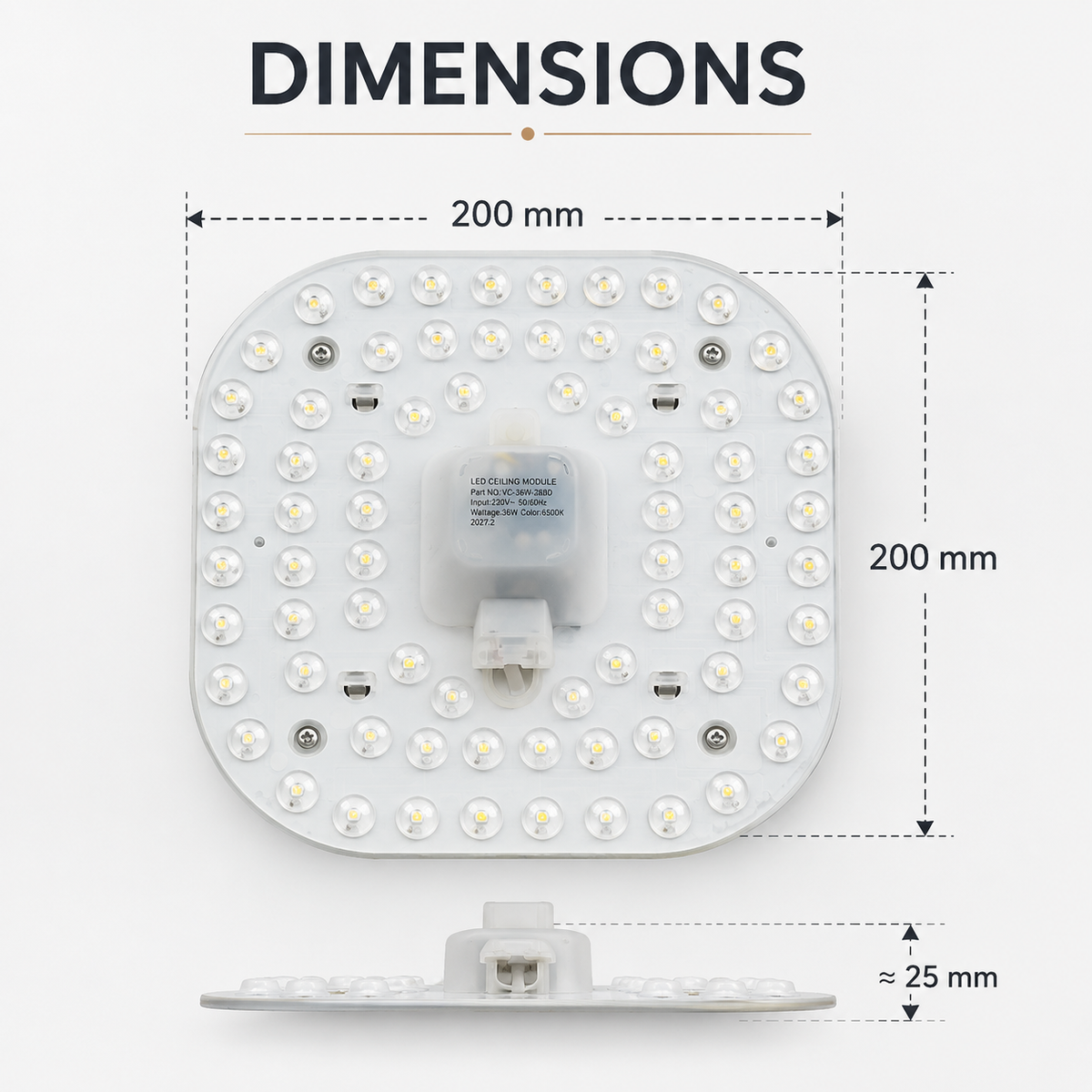 Modul LED magnetic 36 W, lumină caldă, 20 cm, 2880 lm