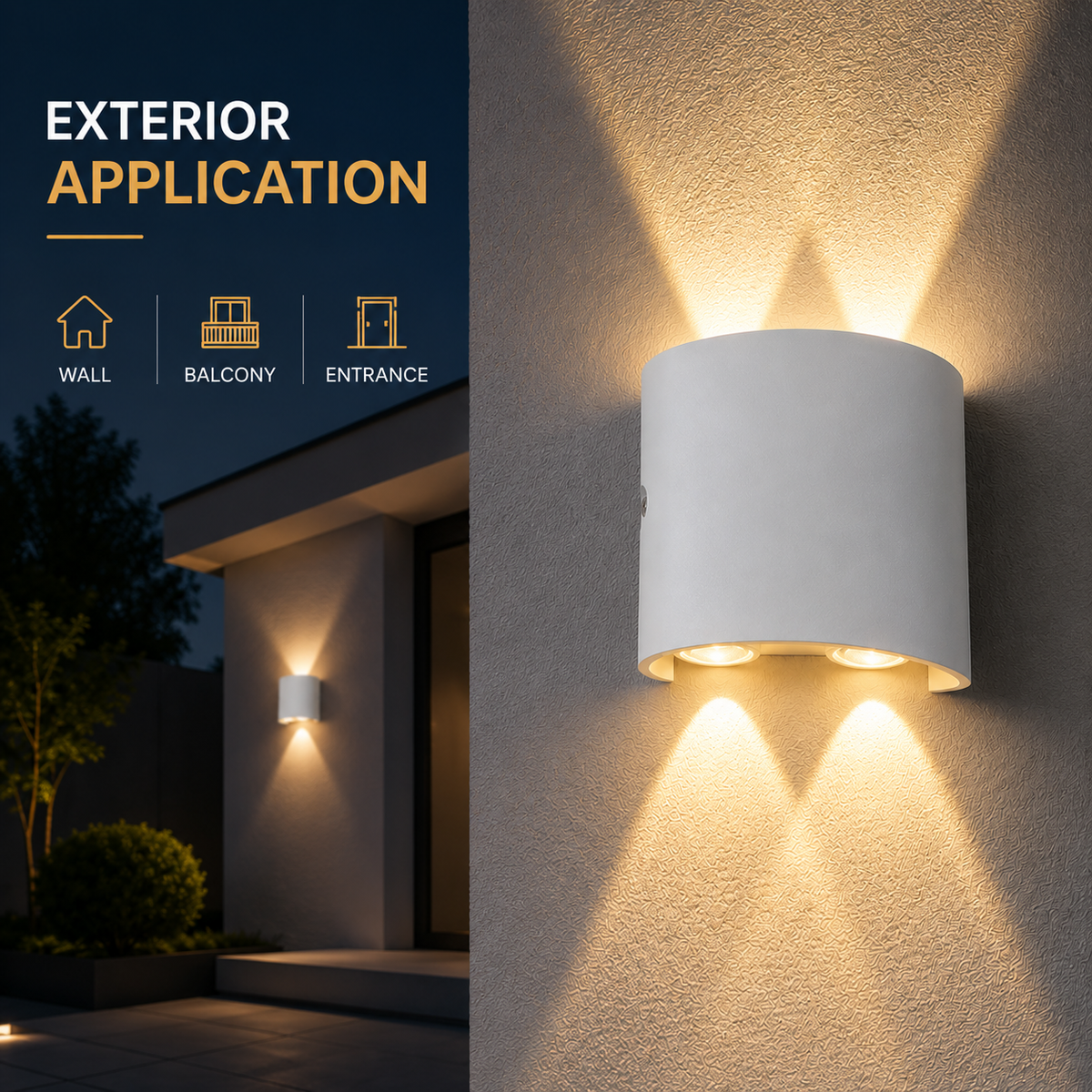 Aplica LED de exterior, 4 W, 500 lm, albă, model 2056/2 WT