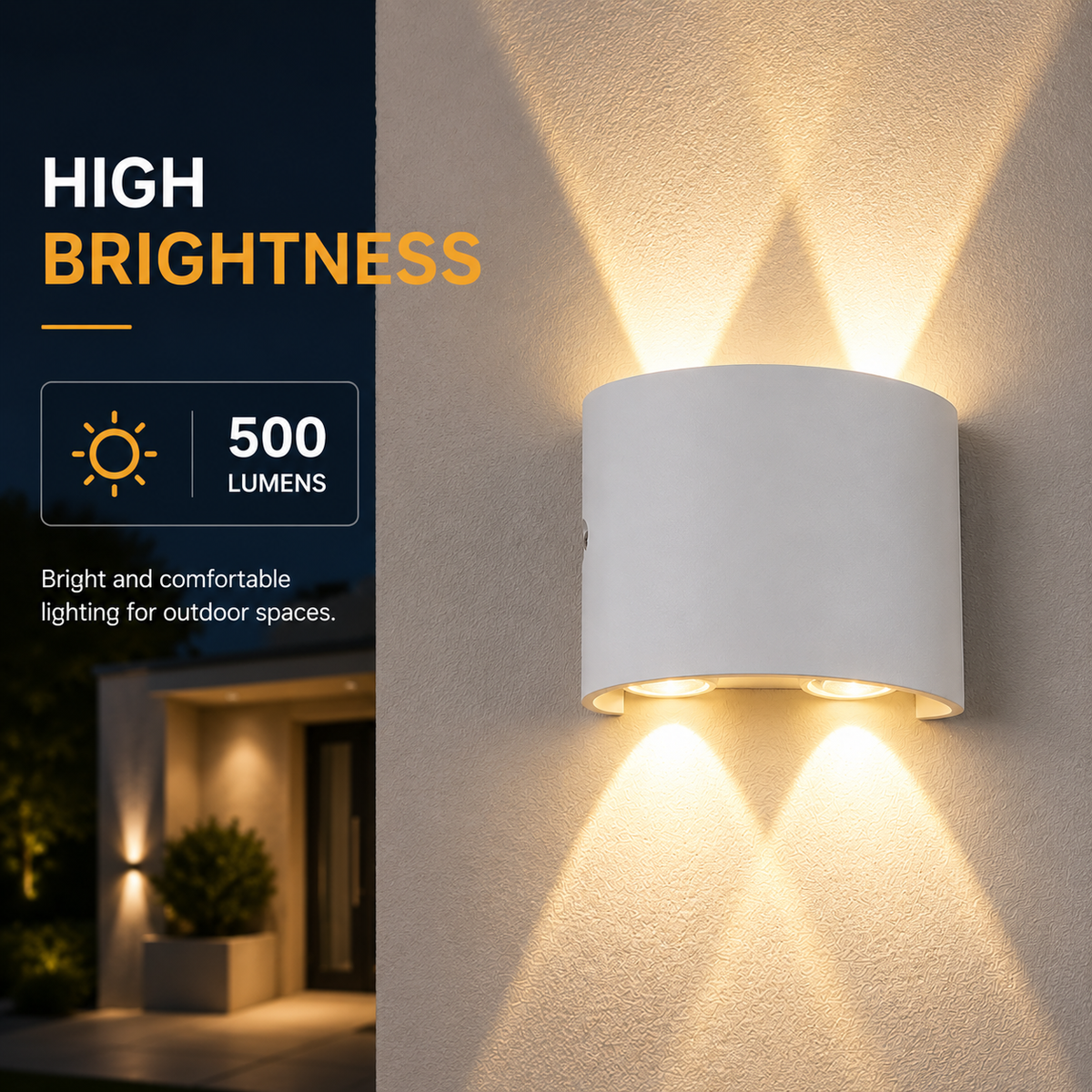 Aplica LED de exterior, 4 W, 500 lm, albă, model 2056/2 WT