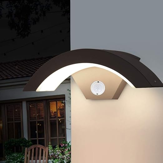 Aplică LED exterior albă, 9 W, senzor de mișcare, 3 nuanțe, 30 cm