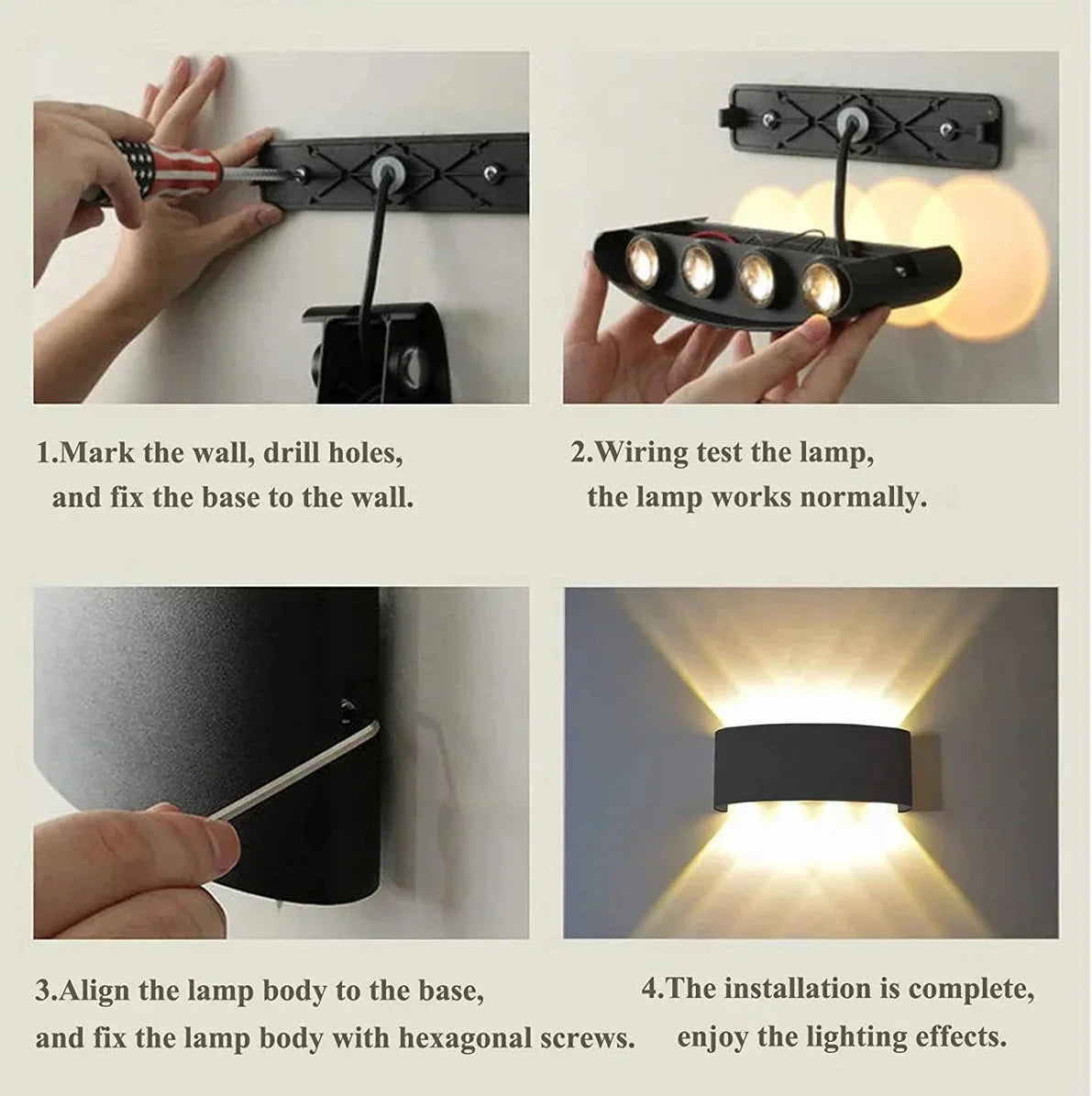 Aplică LED de exterior, neagră, 8 W, lumină caldă, model 2056/4