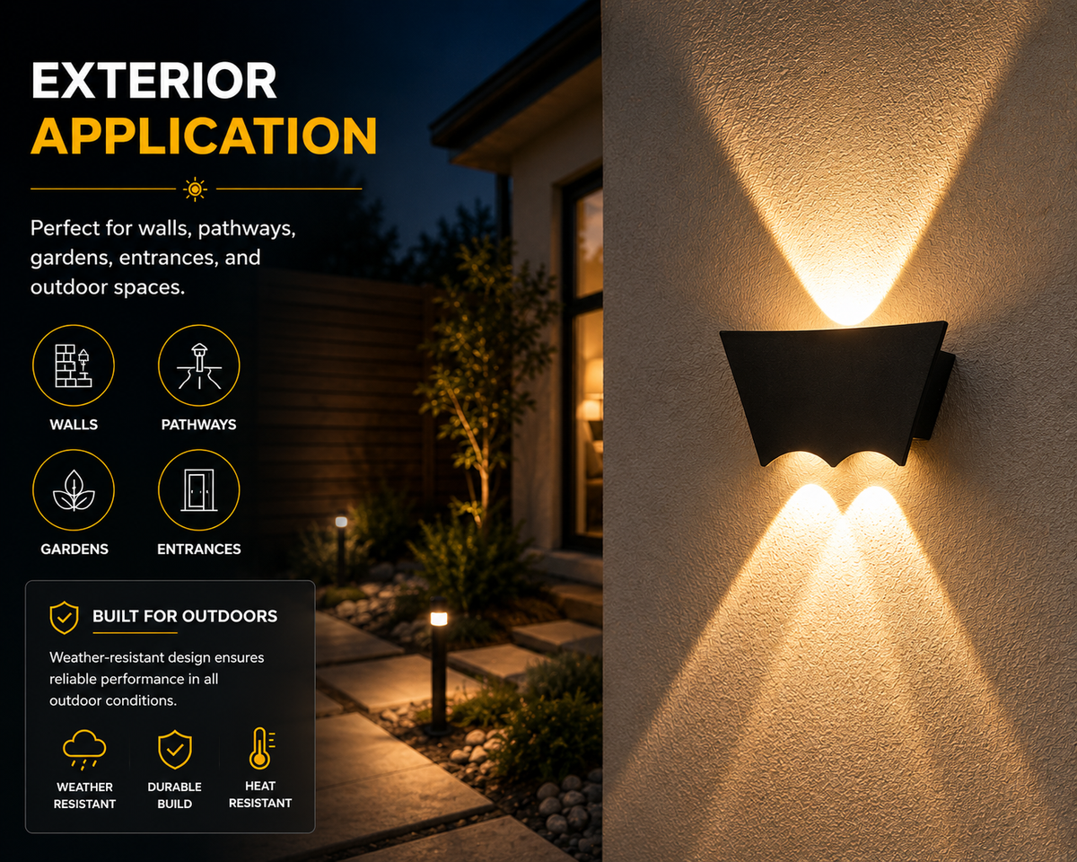 Aplică LED de exterior, IP65, 3 W, lumină caldă, neagra, 15,5 cm tall