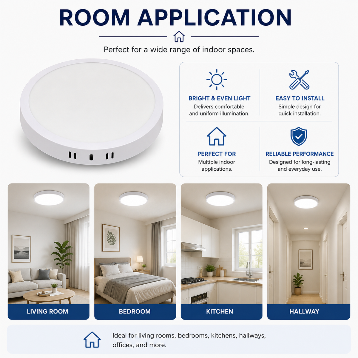 Aplică LED rotundă 3032R, 24 W, 4000 K, albă