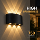 Aplica LED de exterior, 6 W, lumină albă caldă, neagră, 2056/3 BK