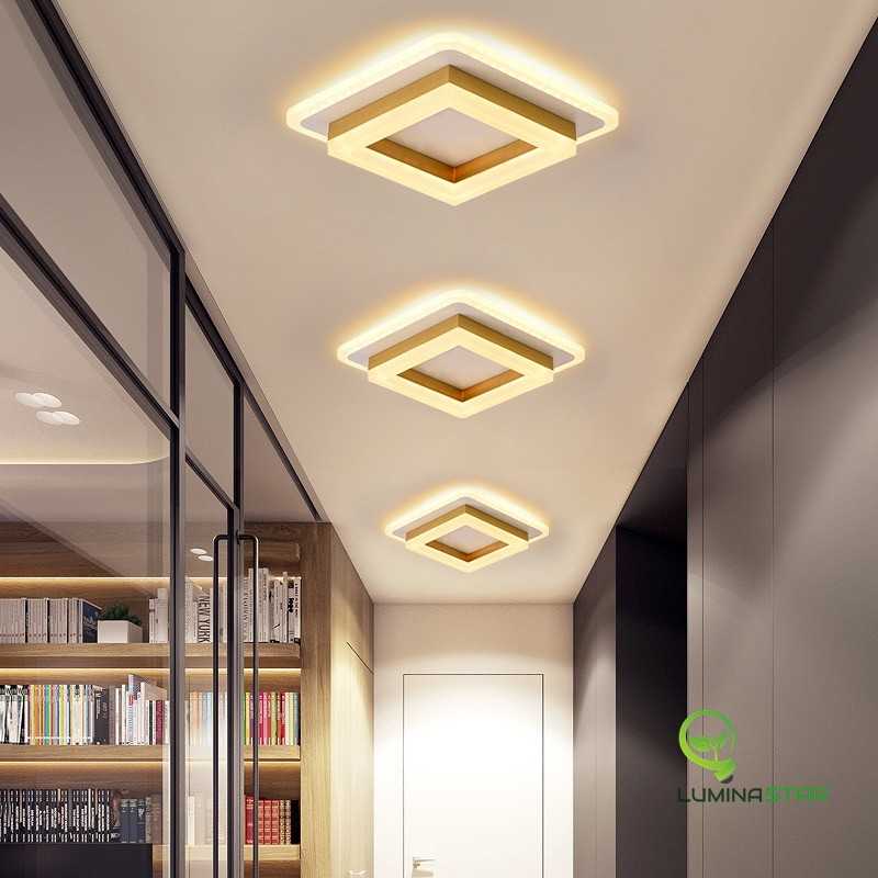 Plafonieră LED aurie, 41 W, 3 temperaturi de culoare, 24 × 24 cm