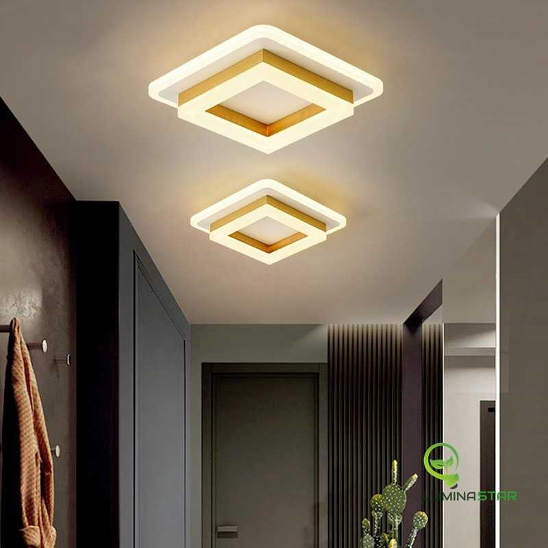 Plafonieră LED aurie, 41 W, 3 temperaturi de culoare, 24 × 24 cm