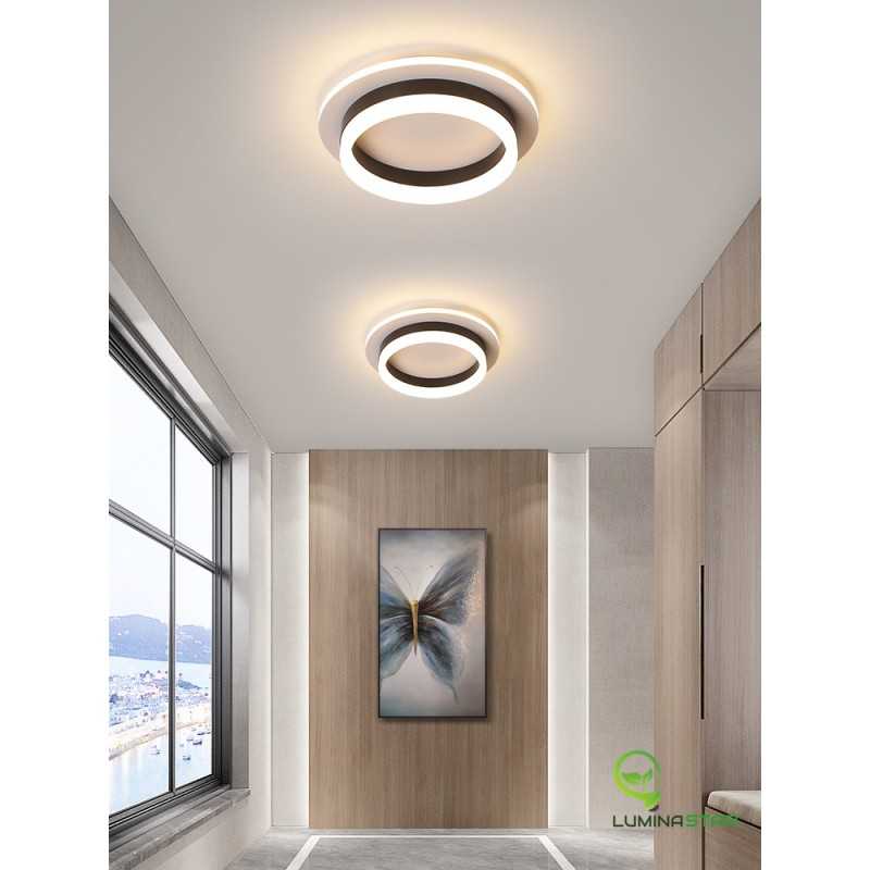 Plafonieră LED rotundă neagră, 30 W, 1500 lm, 24 cm