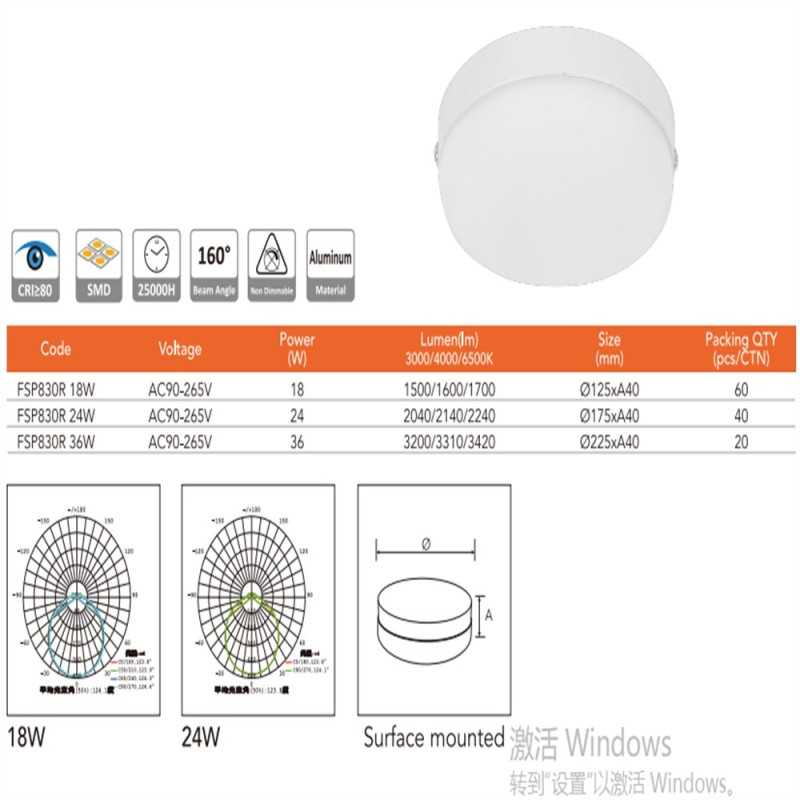 Aplică LED rotundă de perete, 18 W, 2240 lm, 3 culori, alb, IP20