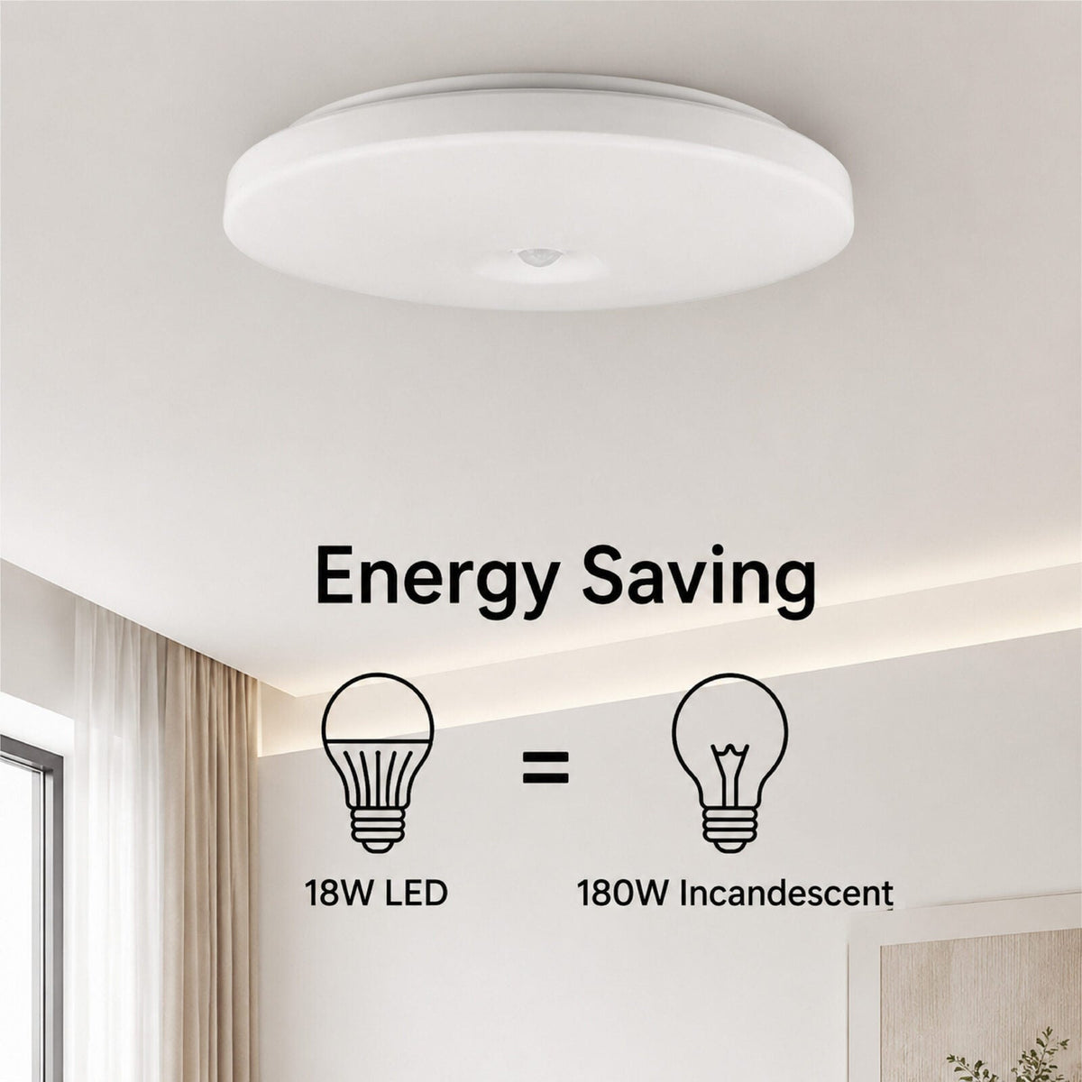 Aplica LED de perete 18 W, albă, cu senzor și 3 culori, Ø30 cm