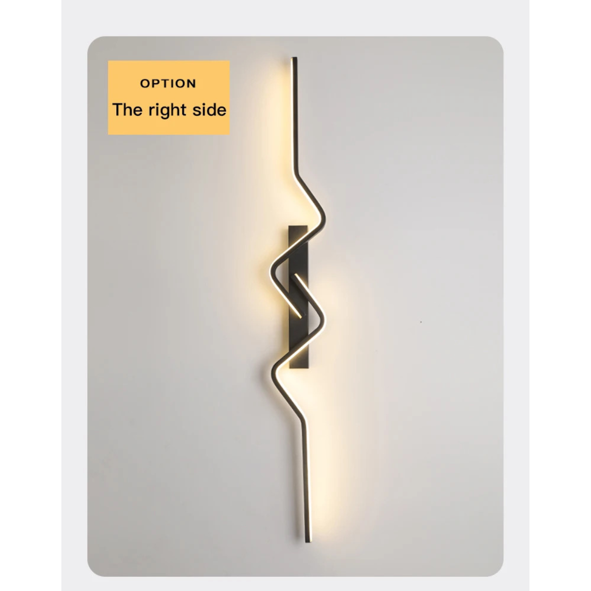 Aplică LED de perete, 80 cm, neagră, design modern minimalist