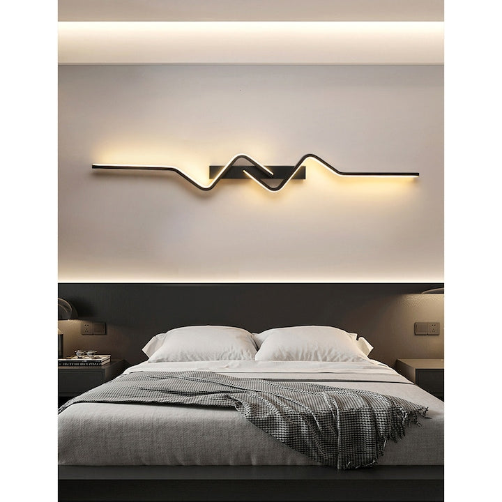 Aplică LED de perete, 80 cm, neagră, design modern minimalist