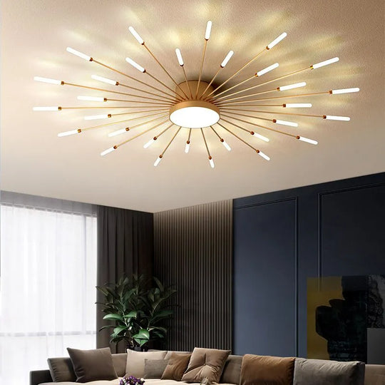 Plafonieră LED aurie de 30 cm, cu telecomandă și lumină reglabilă