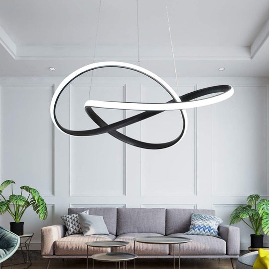 Pendul LED INFINITY, negru, cu telecomandă și intensitate reglabilă