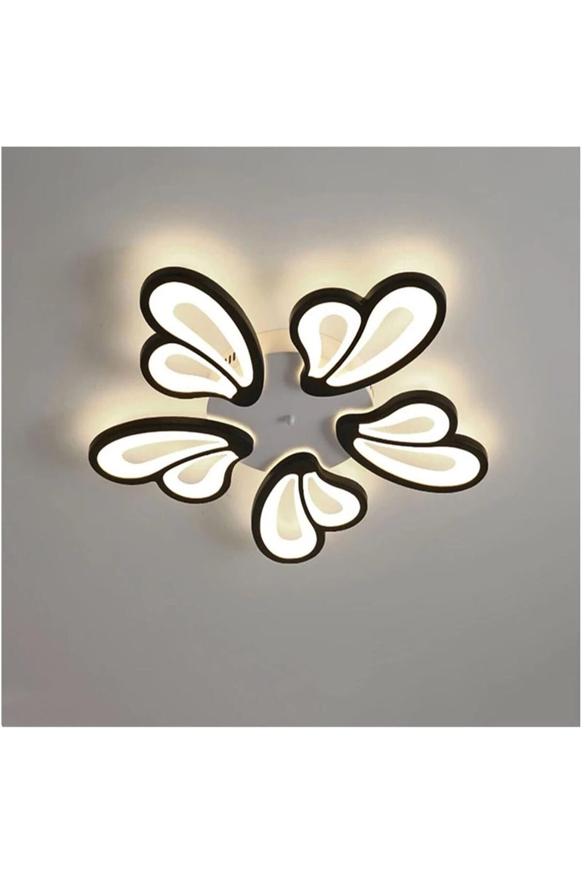 Lustră LED neagră 130 W, dimabilă, cu telecomandă, 3 temperaturi, 53 cm