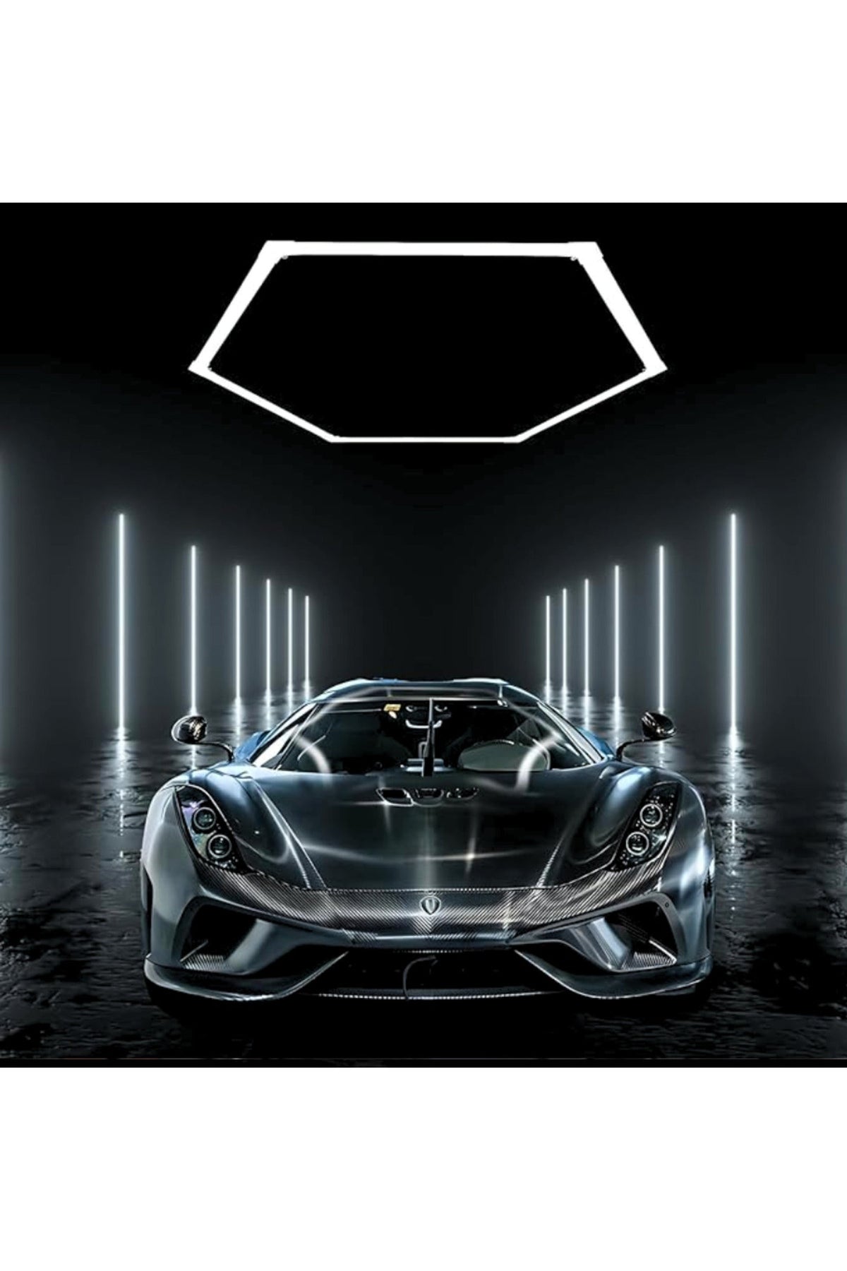 Plafonieră LED hexagonală albă, 60 W, 83 x 98 cm