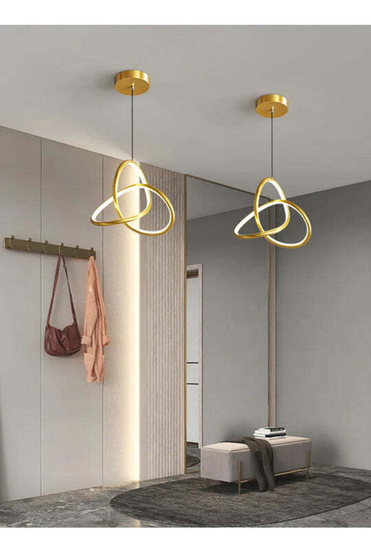 Lampă suspendată LED aurie, dimabilă, 1260 lm, IP21