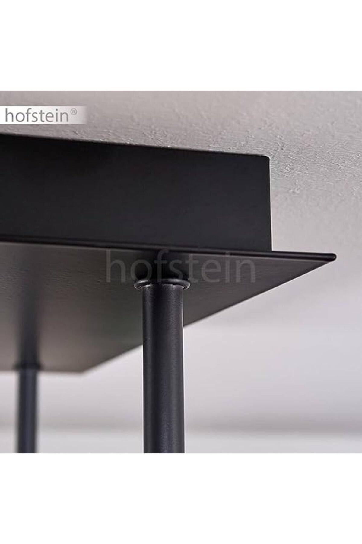 Plafonieră neagră cu 6 socluri E27, din metal și acril, 57 cm