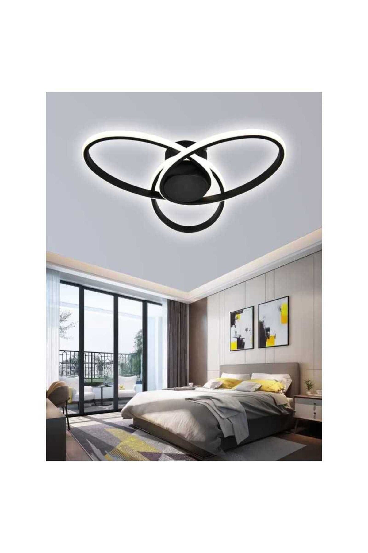 Pendul LED auriu, 47 cm, 78 W, 3 culori, dimabil, cu telecomandă