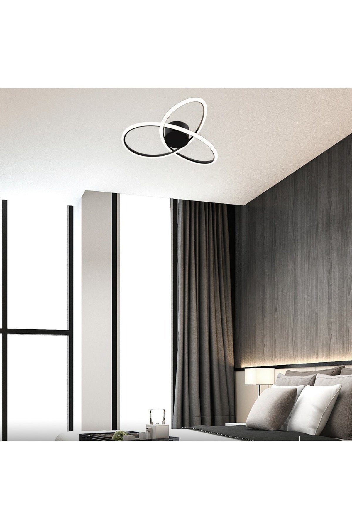 Pendul LED auriu, 47 cm, 78 W, 3 culori, dimabil, cu telecomandă