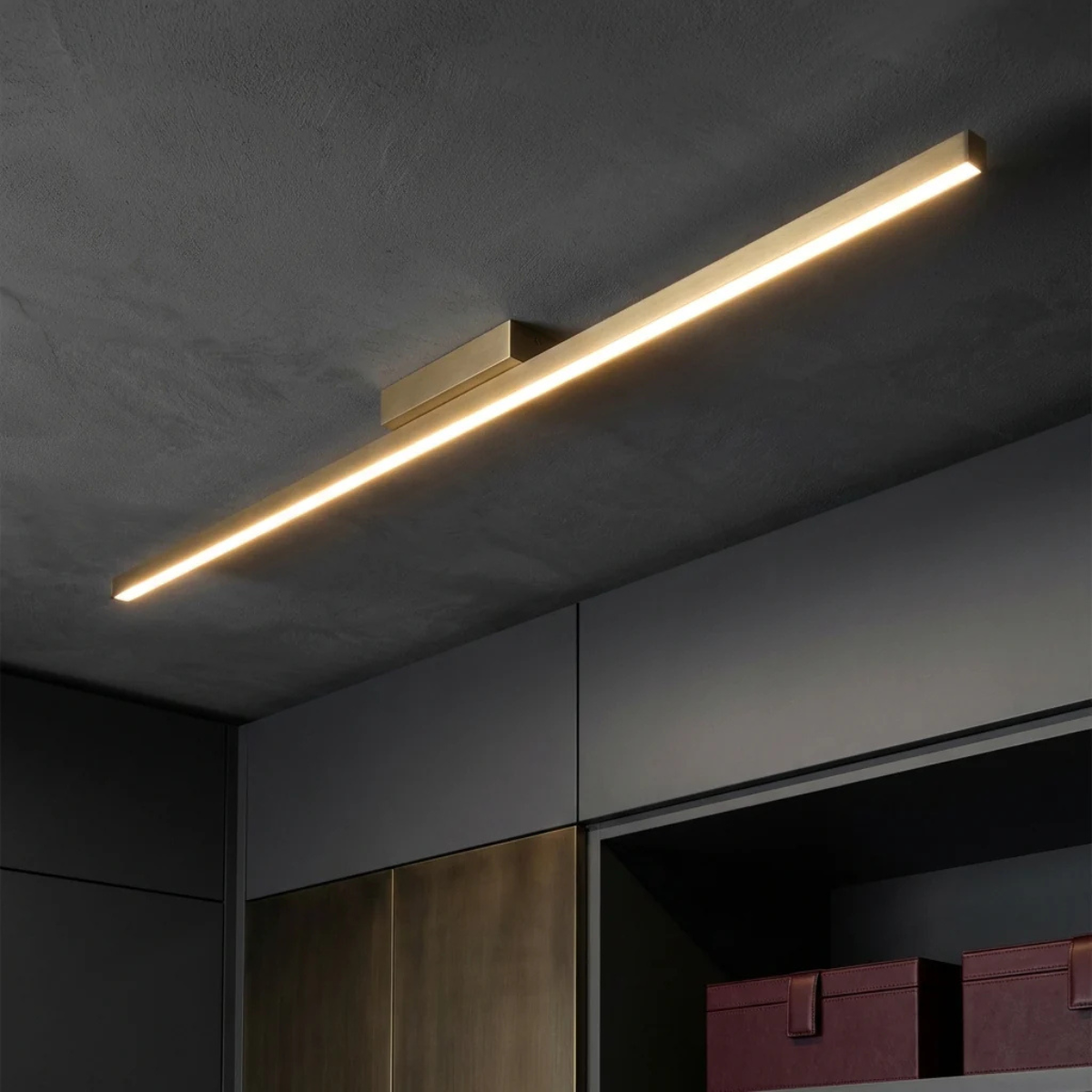 Plafonieră LED aurie cu 4 inele, 24 W, dimabilă, cu telecomandă