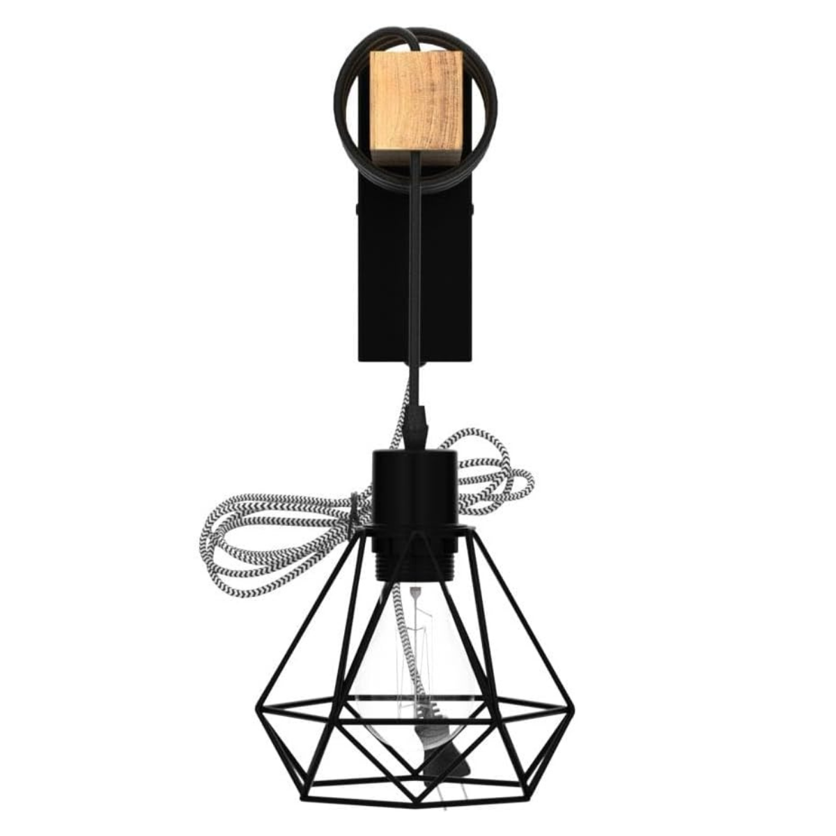 Lampă de perete cu finisaj lemn, soclu E27, 1 bec, max. 60 W