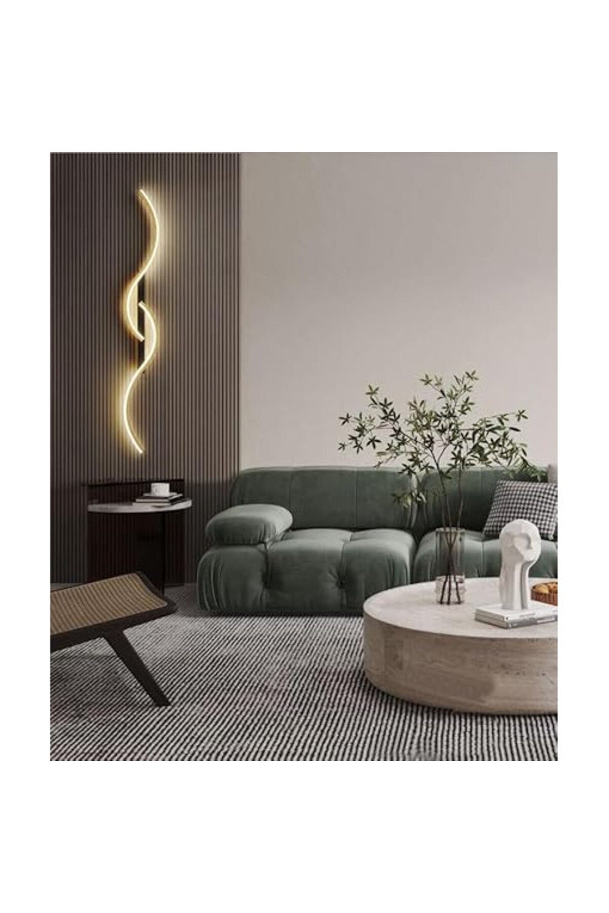 Aplică LED de perete 100 cm, negru-auriu, 52 W, 2500 lm, 3 temperaturi