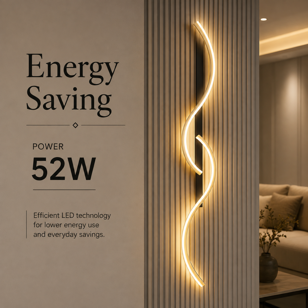 Aplică LED de perete 100 cm, negru-auriu, 52 W, 2500 lm, 3 temperaturi