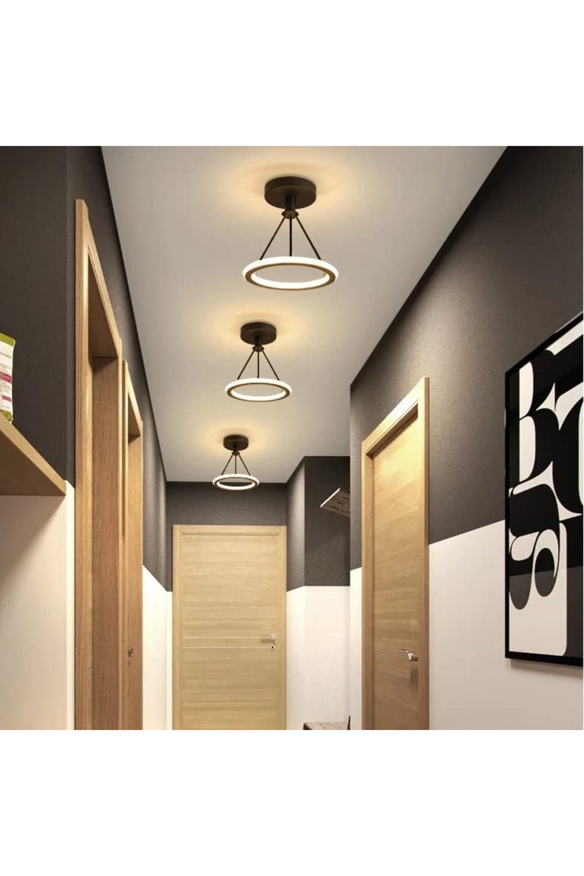 Plafonieră LED neagră, 27 W, Ø22 cm, 1200 lm, 3 funcții de iluminare