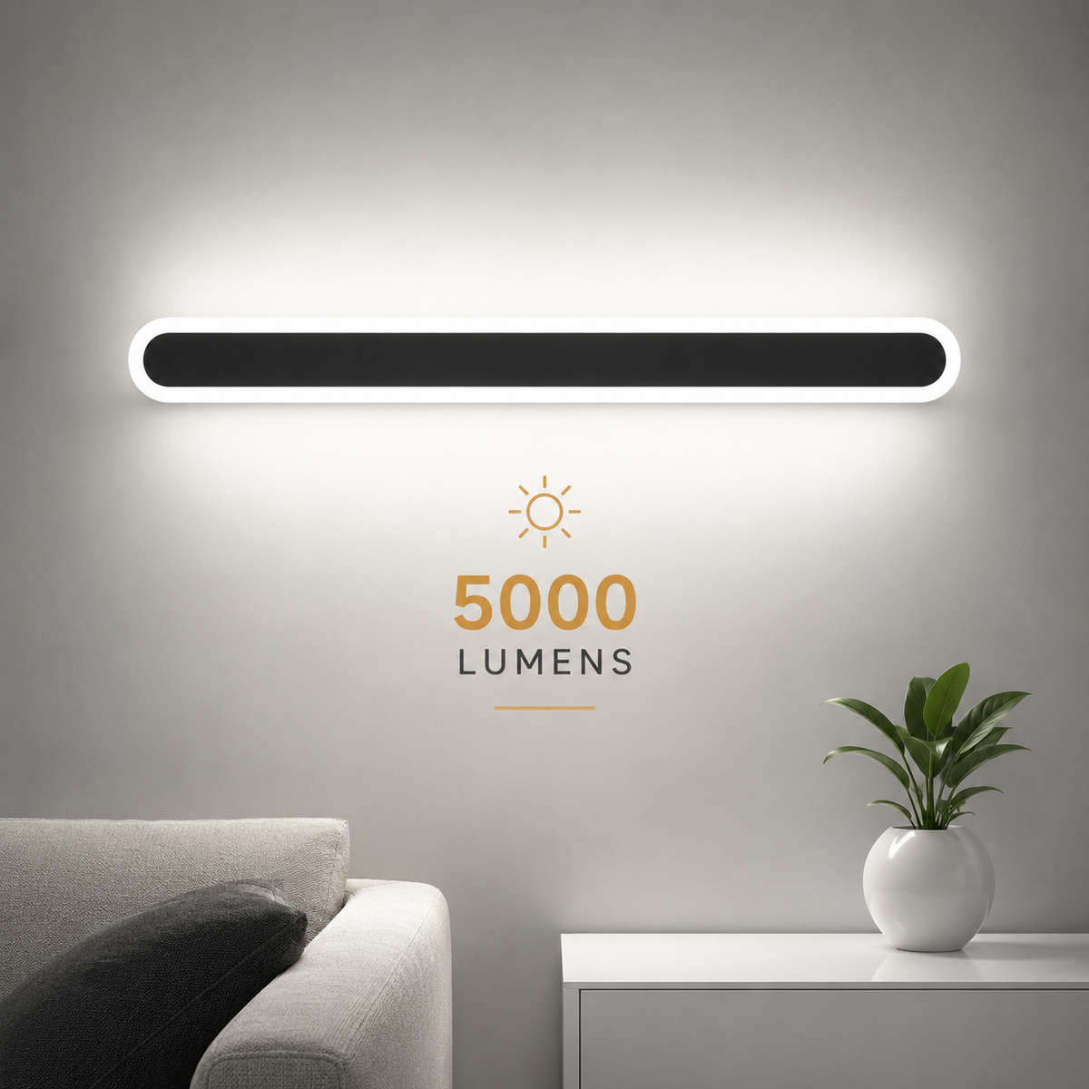 Lustră LED tip bară, 60 cm, 40 W, 4000 K, 5000 lm
