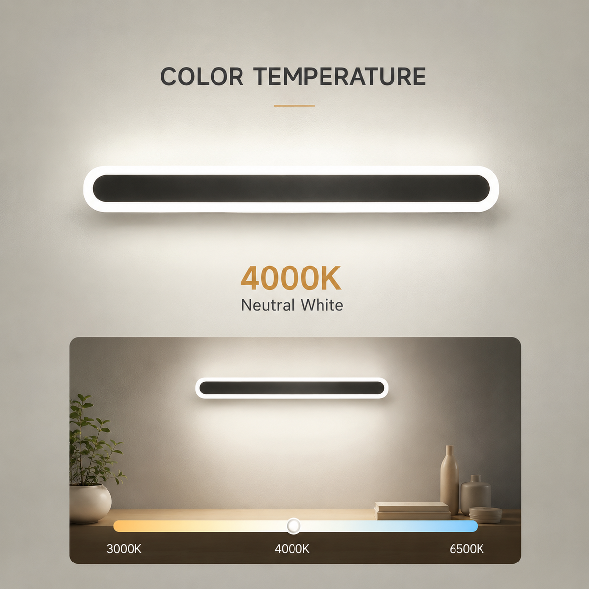 Lustră LED tip bară, 60 cm, 40 W, 4000 K, 5000 lm