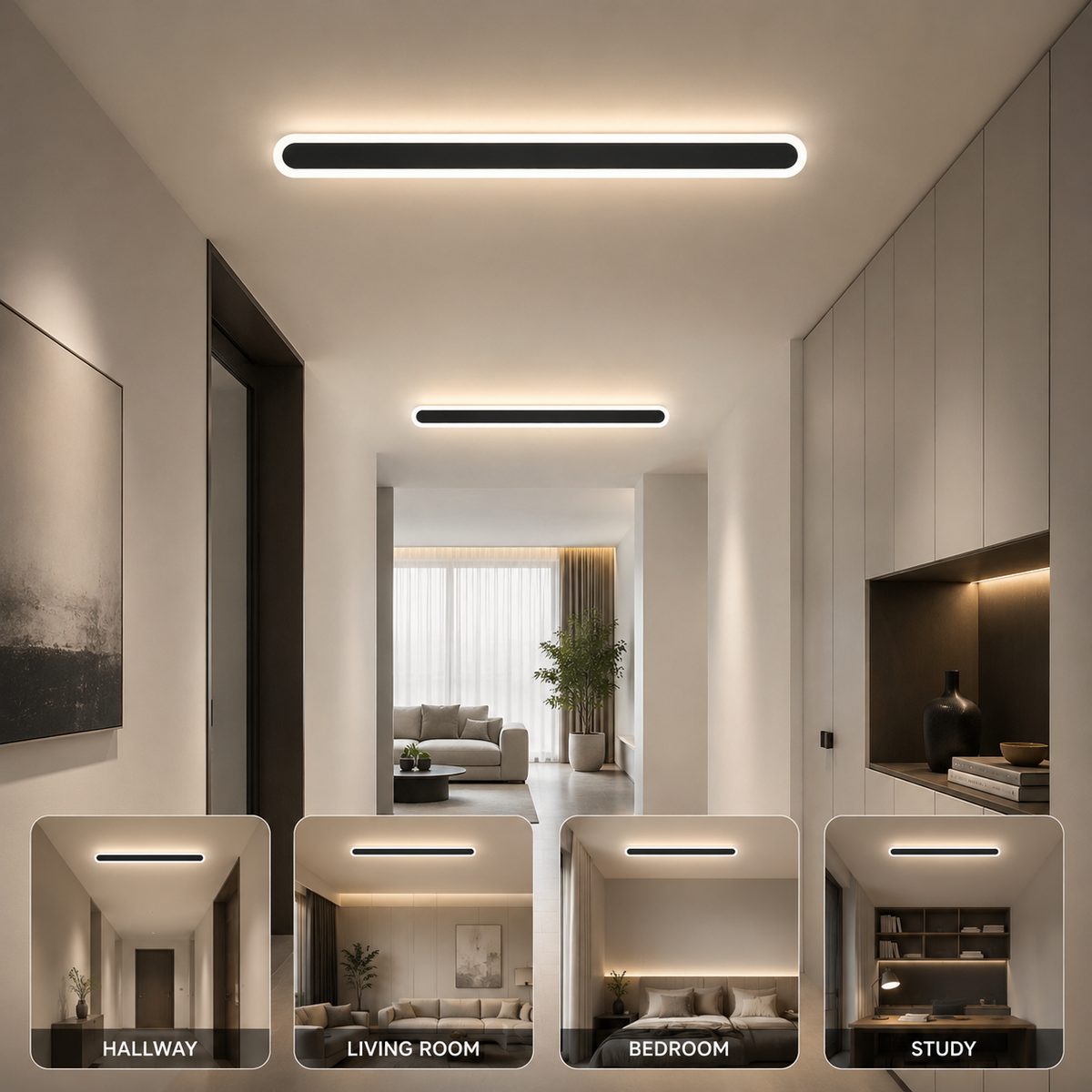 Lustră LED tip bară, 60 cm, 40 W, 4000 K, 5000 lm