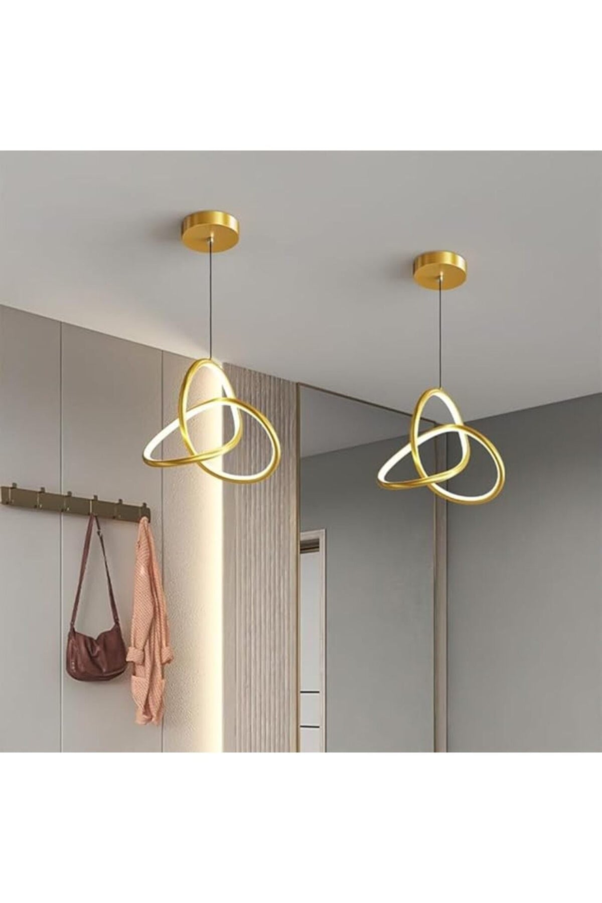 Pendul LED auriu din cristal și acril, 20 W, 1000 lm, Ø22 cm